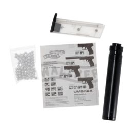 Airsoftinis spyruoklinis pistoletas Walther PPQ Navy su duslintuvu