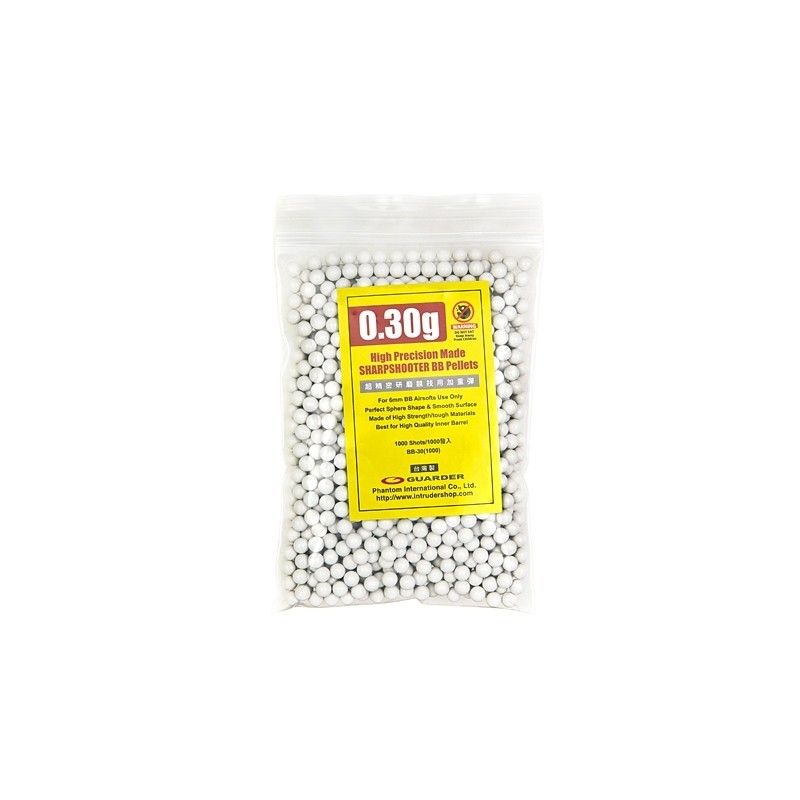 Smagas 6 mm airsoft lodītes - 1000 gab., 0,30 g, asai šaušanai