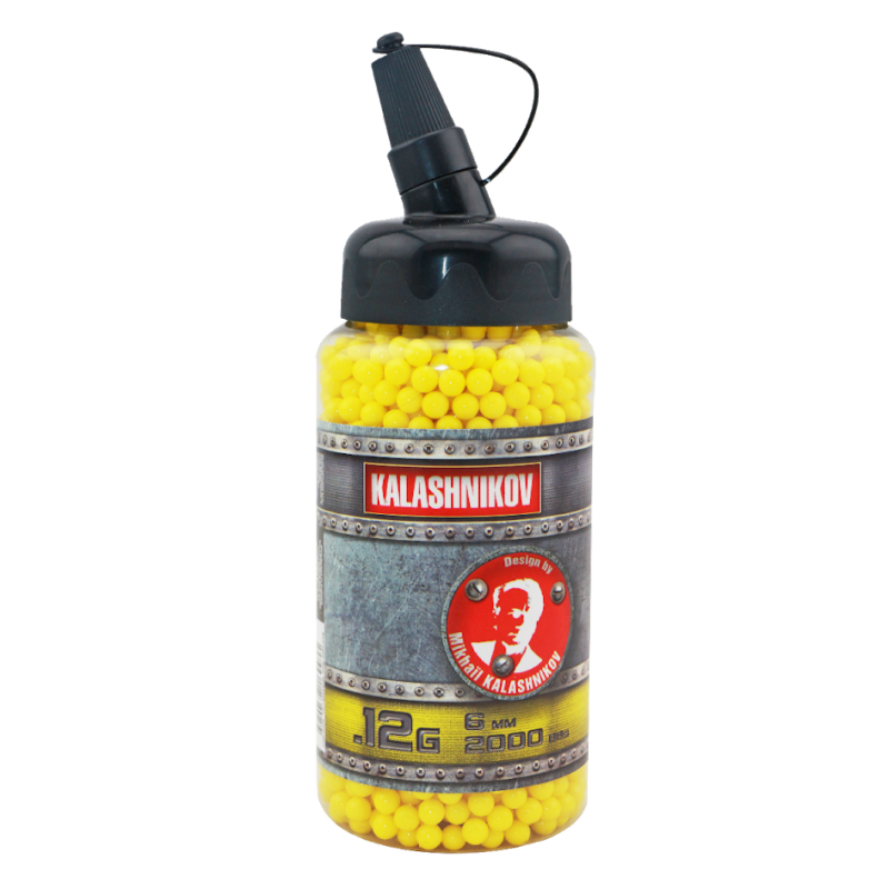 Light 6 mm BBs for airsoft guns - 2000 pcs, 0.12 g in a fast loading bottle