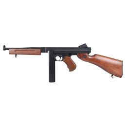Thompson M1A1 tikro medžio AEG airsoft šautuvas – pilnai metalinė WWII replika
