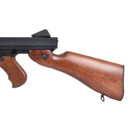 Thompson M1A1 tikro medžio AEG airsoft šautuvas – pilnai metalinė WWII replika
