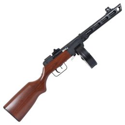 Snow Wolf SW-09 PPSh-41 AEG Airsoft SMG – Wood-Effect Finish, Full Metal, 1000-rd Drum