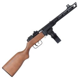 Snow Wolf SW-09W PPSh-41 AEG Airsoft SMG - īstas koksnes, metālisks, 1000 gab. cilindrs