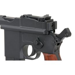 Mauser C96 M712 Schnellfeuer CO2 airsoft pistoletas - "Select-Fire" vokiška šluotos rankena