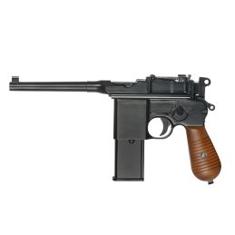 Mauser C96 M712 Schnellfeuer Airsoft GBB pistoletas su pečių apkaba - vokiška šluotos rankena