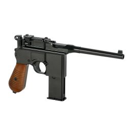 Mauser C96 M712 Schnellfeuer Airsoft GBB pistoletas su pečių apkaba - vokiška šluotos rankena
