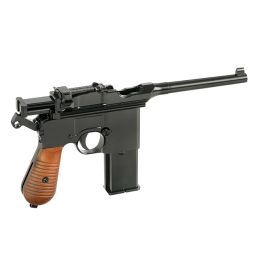 Mauser C96 M712 Schnellfeuer Airsoft GBB pistoletas su pečių apkaba - vokiška šluotos rankena