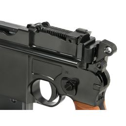 Mauser C96 M712 Schnellfeuer Airsoft GBB pistoletas su pečių apkaba - vokiška šluotos rankena