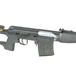 SVD Dragunov Airsoft Spring-Cocking Snaiper - must, 400 FPS, 600 mm läbimõõduga