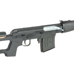 SVD Dragunov Airsoft Spring-Cocking Snaiper - must, 400 FPS, 600 mm läbimõõduga