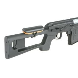 SVD Dragunov Airsoft Spring-Cocking Snaiper - must, 400 FPS, 600 mm läbimõõduga