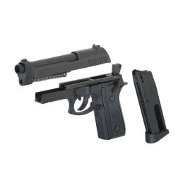 PT92 FULL AUTO – vaizdas iš dešinės, abiems rankoms pritaikyti valdikliai